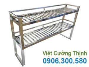 Kệ inox thanh 2 tầng trên bàn KEI-05