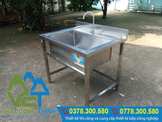 chậu rửa đơn inox 304 công nghiệp loại lớn