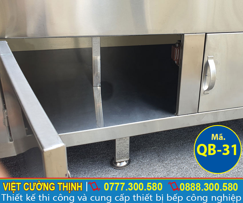 Góc dưới quầy pha chế inox 304