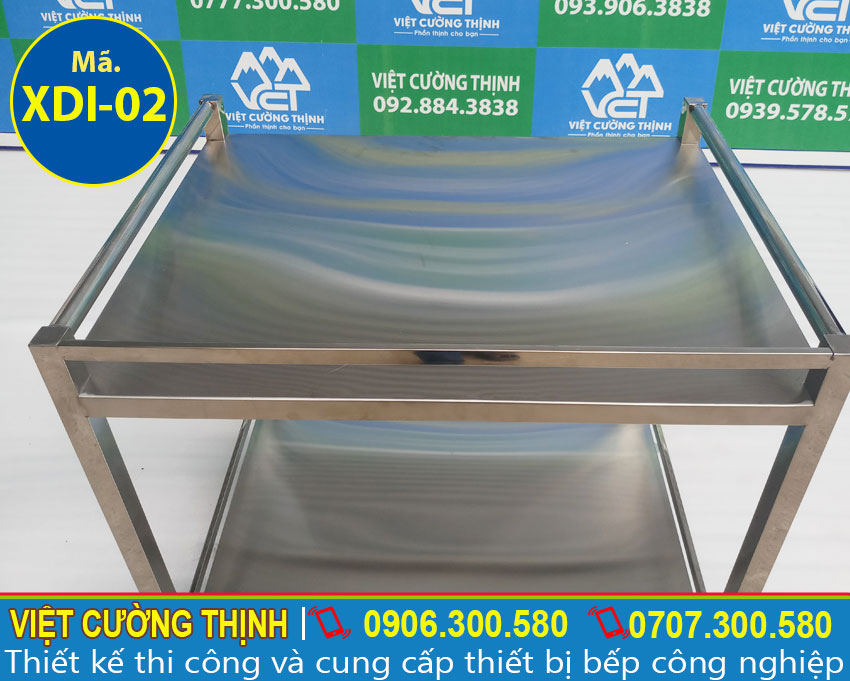 Góc trên xe đẩy inox chất lượng tại Việt Cường Thịnh