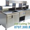 Quầy pha chế inox có kệ trên QB-26