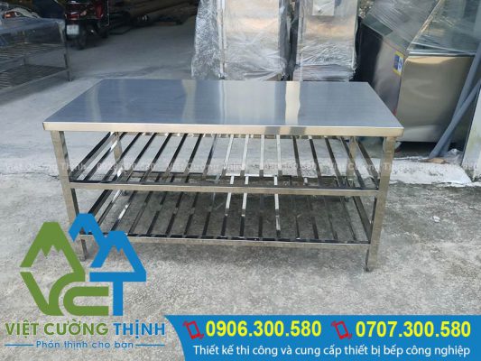 Bàn inox 3 tầng