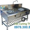 Bếp á 2 họng kiềng tô có kệ song BA-10