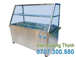 Tủ hâm nóng thức ăn 14 khay 2 nồi, tủ trưng bày giữ nóng thức ăn 14 khay và 2 nồi giá tại xưởng VCT.
