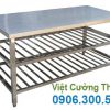 Bàn inox 3 tầng có kệ dưới BAI-10