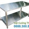Bàn sơ chế inox có kệ dưới BAI-09