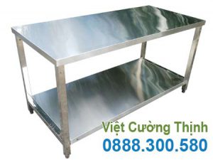 Bàn sơ chế inox có kệ dưới BAI-09