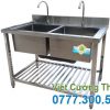 Chậu rửa 2 ngăn lớn có kệ dưới CR-06
