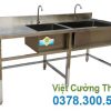 Chậu rửa đôi hộc lớn hộc nhỏ inox 304 CR-07