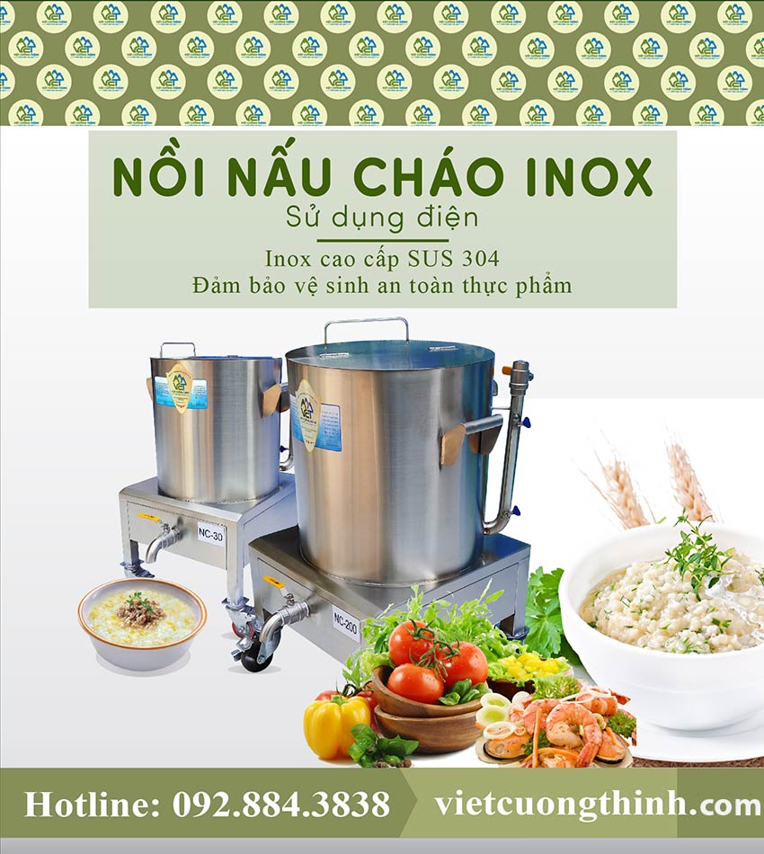 Nồi điện nấu cháo công nghiệp cao cấp thương hiệu Việt Cường Thịnh, là sản phẩm nồi nấu cháo công nghiệp được nhiều khách hàng tìm đến mua.