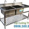 Chậu Rửa Đôi Có Kệ Nan Dưới Và Bàn Rửa Cánh Phải CR-23