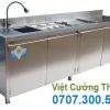 Quầy bar inox 2m3 không kệ trên qb-13
