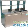 Quầy pha chế trà sữa inox qb-11