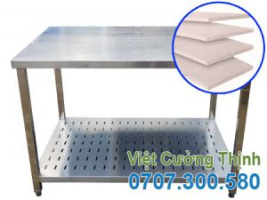 Bàn Chặt Inox 2 Tầng Có Lót Cemboard Tăng Cứng Chống Ồn BAI-19