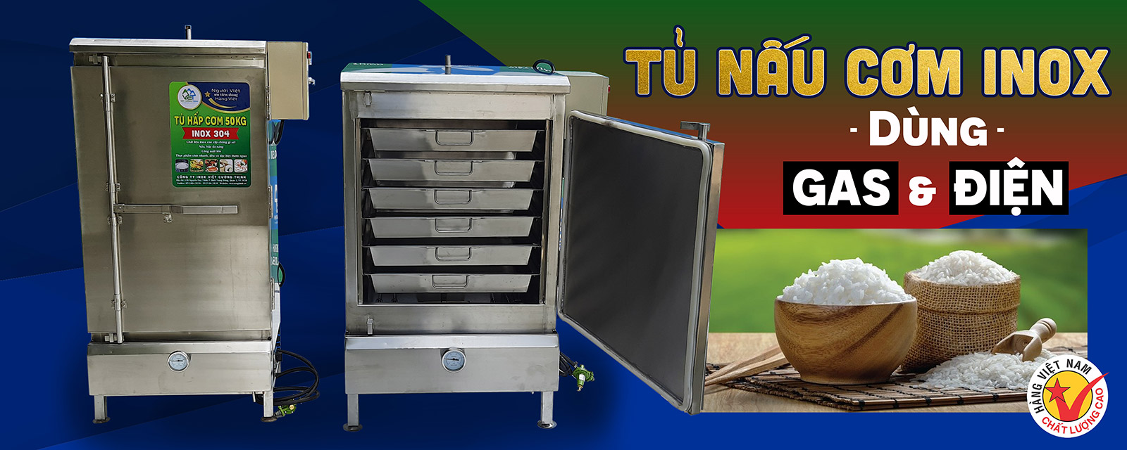 Tủ nấu cơm công nghiệp thương hiệu Việt Cường Thịnh