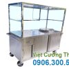 Xe bán hủ tiếu, xe bán phở inox có nồi nước lèo bằng điện