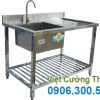 Chậu rửa đơn inox có kệ dưới cánh phải CR-37