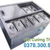 Thùng đá inox âm bàn có khay topping TD-TP13