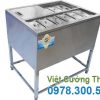 Thùng đá inox khung chân có khay topping TD-TP12