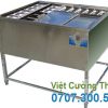 Thùng đá inox khung chân có khay topping TD-TP09
