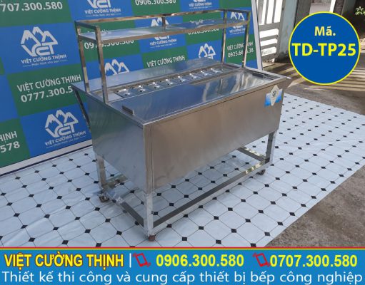Góc phải thùng đựng đá kèm khay topping
