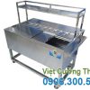 Thùng đá inox khung chân có khay topping TD-TP25