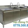 Tử inox có chậu rửa 2 ngăn TUI-16