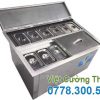 Thùng chứa đá inox có khay topping TD-TP22