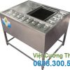 Thùng đá inox khung chân có khay topping TD-TP26