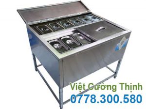 Thùng đá inox topping có khung chân TD-TP23
