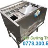 Tủ đá inox khung chân có khay topping TD-TP28