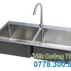 Bồn rửa chén inox 2 hộc cao cấp âm bàn
