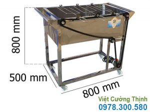 Lò Nướng Gà Vịt Bằng Inox Tự Động Quay 3 Xiên LN-15