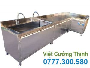Hệ Tủ Inox Góc Chữ L Có Bồn Rửa TUI-43