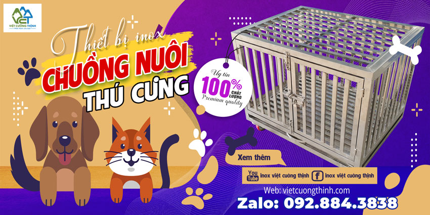Bóa giá chuồng chó inox 1 mét 2 và các loại uy tín tại Inox Việt Cường Thịnh.