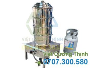 Nồi Hấp Inox Kèm Bếp Gas 3 Tầng Size 400 NH-D400-3T/BG