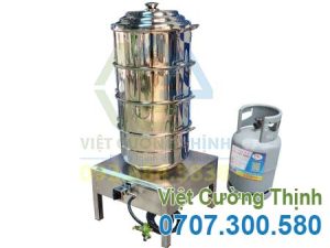 Nồi Hấp Inox 3 Tầng Kèm Bếp Gas Size 440 NH-D440-3T/BG