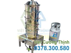 Nồi Hấp Inox 4 Tầng Kèm Bếp Gas Size 440 NH-D440-4T/BG