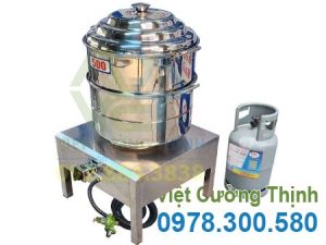 Nồi Hấp Inox 1 Tầng Kèm Bếp Gas Size 500 NH-D500-1T/BG