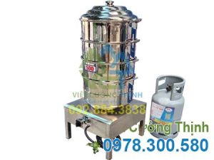 Nồi Hấp Inox 3 Tầng Kèm Bếp Gas Size 500 NH-D500-3T/BG