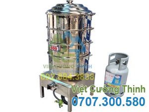 Nồi Hấp Inox 3 Tầng Kèm Bếp Gas Size 600 NH-D600-3T/BG
